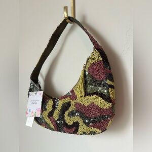 Viral Multicolor Swirl Camo Beaded Bag
